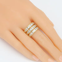 Rectangle Baguette CZ Triple Line Chunky Ring, Sku#Y956