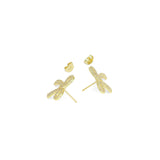 Gold Silver Bow knot Gold Stud Earrings, Sku#LD674