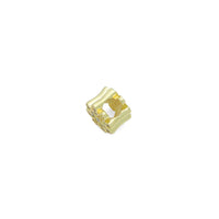 CZ Gold Daisy Flower Large hole Spacer Bead Charm, Sku#LK1202