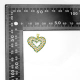 Green Clear Baguette CZ Heart Charm, Sku#LK943