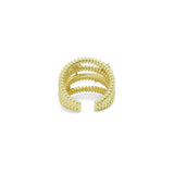 Gold Multiline Star Adjustable Ring, Sku#Y957