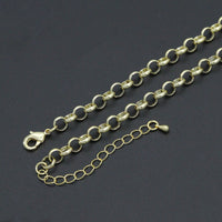 Gold Silver Rolo Chain Necklace Bracelet, Charm bar necklace bracelet, sku#EF769