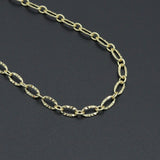 Gold Silver Hammered Oval Link Chain Necklace Bracelet, Charm bar necklace bracelet chain,sku#EF770