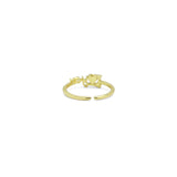 Silver Gold I Love You Heart Thin Adjustable Ring, Sku#A446