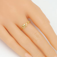 Silver Gold I Love You Heart Thin Adjustable Ring, Sku#A446