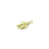 Green CZ Gold Turtle Shape Pendant, Sku#Y960