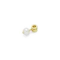 Fresh water Pearl with Big hole CZ Spacer Pendant, Sku#Y962