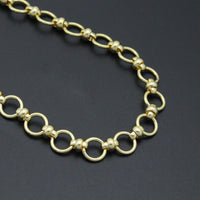 Gold Round Link Chain Necklace Bracelet, sku#EF771
