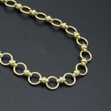 Gold Round Link Chain Necklace Bracelet, sku#EF771