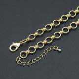 Gold Round Link Chain Necklace Bracelet, sku#EF771