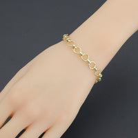 Gold Round Link Chain Necklace Bracelet, sku#EF771
