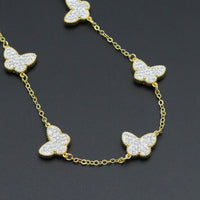Black White Double Sided Butterfly Link Adjustable Necklace, Sku#FH235