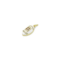 CZ White Enamel Baseball Charm Pendant, Sku#LK1162