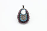 CZ Micro Pave Round Go-Go Evil Eye Pendant, Cubic Zirconia Pendant,23x37mm, sku#F8