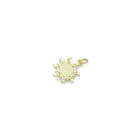 Clear CZ Gold Moonstone Sunflower Charm Pendant, Sku#LK1165