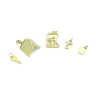 Gold Key Book Dolphin bakery mixer mechine Charm Pendant, Sku#Y1056