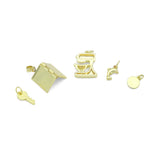 Gold Key Book Dolphin bakery mixer mechine Charm Pendant, Sku#Y1056