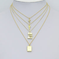 Gold Key Book Dolphin bakery mixer mechine Charm Pendant, Sku#Y1056