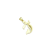 Clear CZ Gold Mermaid Charm Pendant,Sku#LX845