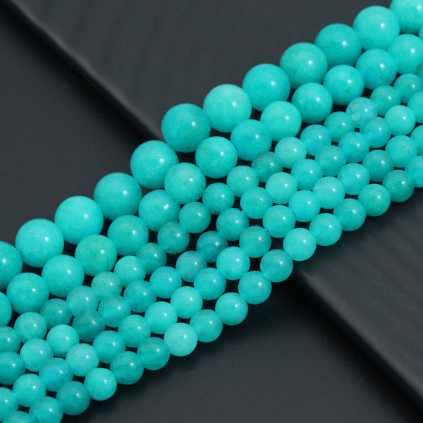 Amazonite Jade Round Smooth Beads, Sku#U2221