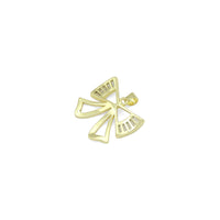 Baguette CZ Gold Bow  Shape Charm Pendant, Sku#LX747