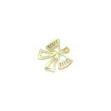 Baguette CZ Gold Bow  Shape Charm Pendant, Sku#LX747