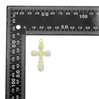 White Pearl Cross Mushroom charm, Sku#A500