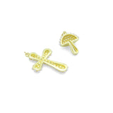 White Pearl Cross Mushroom charm, Sku#A500