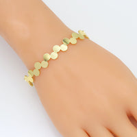 Shinny Gold Round Disc Adjustable Bracelet, Sku#A299