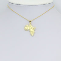 CZ Gold Africa Map Charm Pendant, Sku#LK1171