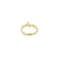 Gold Clear CZ Butterfly Adjustable Ring, Sku#LD596