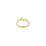 Gold Clear CZ Butterfly Adjustable Ring, Sku#LD596