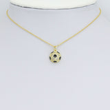 CZ Enamel Gold Soccer Ball Charm Pendant, Sku#LK1179