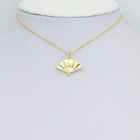 Gold Fan Shape Charm Pendant, Sku#LK1182