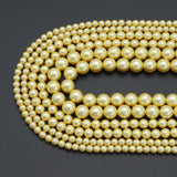 Gold Swarovski Peral Round Smooth Beads, Sku#U2239