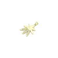 Clear CZ Gold Maple Leaf Charm Pendant, Sku#LK1169