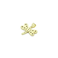 Clear CZ Gold Dragonfly Charm Pendant, Sku#LK1173