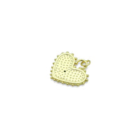 Green CZ Center Heart Lock Charm Pendant, Sku#LK1175