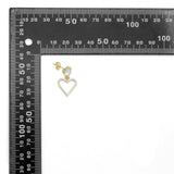 Clear CZ Frame Heart Stud Dangle Earrings, Sku#LD759