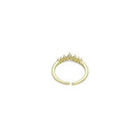 Gold Clear CZ Thin Point Line Adjustable Ring, Sku#LD598