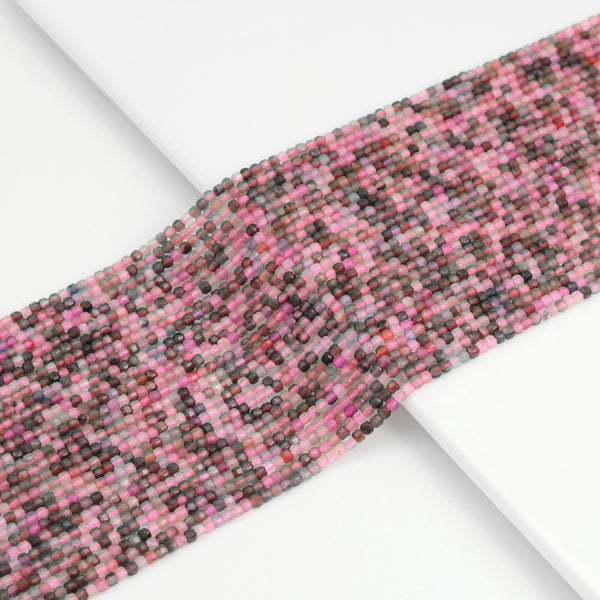 2.5mm Mixed Tourmaline Faceted Cube Beads, Sku#U1933