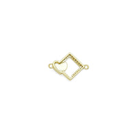 Clear CZ Heart Rhombus Diamond Connector Charm, Sku#WL1