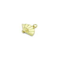 Gold Fan Shape Charm Pendant, Sku#LK1182