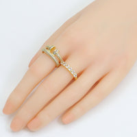 CZ Flower Heart Sun Nail baguette cz Adjustable Ring, Sku#O131