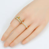 CZ Flower Heart Sun Nail baguette cz Adjustable Ring, Sku#O131