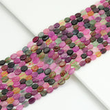 6x8mm Multicolor Tourmaline Flat Oval Beads, Sku#U1937