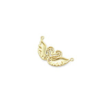 CZ Pave Abalone White Mop Swans Charm Connector, Sku#WL5