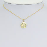 Gold 3D Flower Charm Pendant, Sku#LK1187