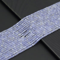 3x4mm Genuine Blue Lace Agate Rondelle Faceted Beads, Sku#U1940