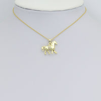 CZ Gold Horse Charm Pendant, Sku#LK1198